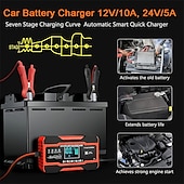 levne Testery a detektory-10ampérová nabíječka autobaterií 12V a 24v inteligentní plně automatická nabíječka baterií udržovací udržovací nabíječka pro sekačky na trávu lodní mořské olověné baterie
