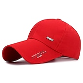 お買い得  メンズ ベースボールキャップ-男性用 ベースボールキャップ トラッカーハット ブラック ルビーレッド ポリエステル トラベル ビーチスタイル アウトドア バケーション 平織り 調整可能 サンスクリーン 高通気性 ファッション