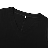 cheap Design Cotton &amp; Linen Dresses-Women&#039;s Black Yellow khaki Summer Spring Midi Dress Linen-Inspired Dresses Casual Dress Cotton Linen Dress Basic Casual Outdoor Vacation Daily Regular Fit Pure Color V Neck