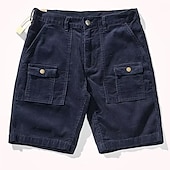 preiswerte Klassiker-Herren Cargo Shorts Kurze Hosen Cordshorts Glatt Komfort Atmungsaktiv Outdoor Täglich Ausgehen Modisch Brautkleider schlicht Grün Khaki