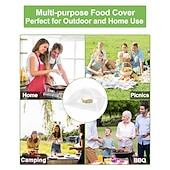 cheap Camp Kitchen-17inch 40 inch Large Food Cover, Mesh Food Tent, White Nylon Covers, Pop-Up Umbrella Screen Tents, Patio Net for Outdoor Camping Picnics Parties BBQ Collapsible and Reusable
