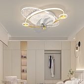 voordelige Plafondventilatorverlichting-plafondventilator met licht app&amp;amp; afstandsbediening 50cm 3-lichts dimbaar 6 windsnelheden moderne plafondventilator voor slaapkamer, woonkamer, kleine kamer 110-240v