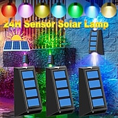 economico Applique per esterni-Lampada Da Giardino Solare Da Esterno Con Lampada Da Giardino Impermeabile Ip65 Cambia Colore RGB Illuminazione Solare Da Giardino