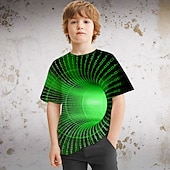 halpa Poikien 3D Eläimet-Lapset Poikien T-paita Tee Eläin Dinosaurus Lyhythihainen Crewneck Lasten toppi Kausaliteetti Tyylikäs Päivittäin Kesä Moniväri 3-12 vuotta