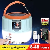 cheap Camping Lights &amp; Lanterns-1pc Solar Led Camping Light，Solar Powered Portable Rechargeable Camping Lanterns, Outdoor Lighting Lamp With Mobile Phone Charging Function,Multi-functional Emergency Lamp