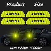 Недорогие Автомобильные наклейки-Радужный / Red(4PCS) / Зеленый(4шт) Автомобильные наклейки Общий / Индивидуальность Дверные наклейки Предупреждающие знаки Светоотражающие наклейки