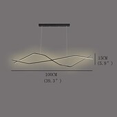 olcso Vonalvezetés-led függőlámpa 100 cm-es sziget lámpák szabályozható vonal dizájn alumínium stílusos minimalista festett felületek étkező konyhai lámpák 110-240v csak távirányítóval szabályozható