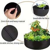cheap Plant Grow Bags-Extra Large Fabric Raised Planting Bed Round Flower Pot Planter Bag Garden Bed Bag Herb Flower Vegetable Plant