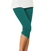 olcso Sima leggings-Női Jóga nadrág Napvédő Hasformáló Alakformáló Magas derék Jóga Fitnesz Edzőterem edzés Háromnegyedes leggingek Alsók Ibolya Fekete Fehér Sport Sportruházat Nagy rugalmasságú Sovány