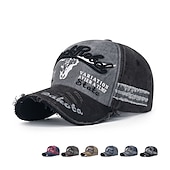 billiga Baseballkeps herr-Herr Unisex Basebollkeps Trucker Hat Rubinrött Blå Polyester Årgång Resor Strandstil Utomhus Semester Färgblock Justerbara Solskyddskräm Andningsfunktion Mode
