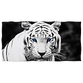 billiga set med strandhanddukar-1st stora tjocka badduschhanddukar 3d vit tigerdesign bomull strandhandduk för kvinnor män reser sim yogafilt