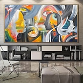 お買い得  人物画-手作り油絵キャンバス壁アート装飾モダンライト高級クリエイティブ抽象フィギュアホテルクラブ家の装飾ロールフレームレス未延伸絵画