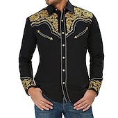preiswerte Wilder Westen-Retro Vintage Bluse / Hemd Westlicher Cowboy Herren Karneval Maskerade Party Alltagstauglich Erwachsene Oberteil Ganzjahres
