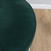 abordables Couverture de chaise de salle à manger-velours rond tabouret de bar siège couvre pub comptoir tabouret chaise housse carré pivotant tabouret élastique bar chaise couvre lavable housse de coussin pour café partie bar restrant
