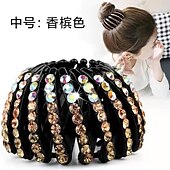 abordables Accessoires de coiffure-1 pc strass nid forme pince à cheveux élégant bun maker queue de cheval titulaire cheveux griffe coiffure accessoire