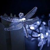 preiswerte Landschaftslichter-Solar-Lichterkette für die Gartendekoration – 5 m, 20 LEDs, Libelle und Schmetterling, wasserdichte Kranzlichter für den Rasen, Hochzeits- und Partydekoration