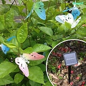billige Solstrengelys-rgb solenergi sommerfugl optisk fiber fe string lampe vanntett utendørs hage ferie dekorasjon lampe bursdagsfest atmosfære lampe hage plen dekorasjon lampe