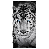 billiga set med strandhanddukar-1st stora tjocka badduschhanddukar 3d vit tigerdesign bomull strandhandduk för kvinnor män reser sim yogafilt