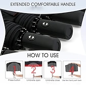 Pearl Ombrello Pieghevole Doppio Per 2 Persone, Diametro 114 Cm, Nero, Con Telo Protettivo E Tracolla