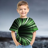cheap Boy&#039;s 3D Vision &amp; Geometry-Boys 3D Graphic Color Block Optical Illusion T shirt Tee Short Sleeve 3D Print Summer Active Sports Streetwear Kids 3-12 Years
