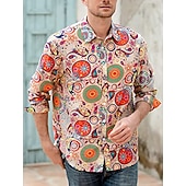 economico Cime-Retrò Vintage Anni &#039;70 Camicia Disco Floreale Paisley Per uomo Casual Quotidiano Parata dell&#039;Orgoglio Mese dell&#039;orgoglio Adulti Top Tutte le stagioni