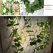 economico Striscie luci ad energia solare-luci a stringa solari a led impermeabili ip65, decorazione esterna a forma di foglia di edera per il giardino di Natale&amp;amp;feste in terrazza