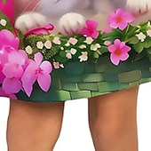 billiga 3D Cartoon Dresser-Barn Flickor Klänning Grafisk Blommig Katt Ärmlös Utomhus Ledigt Mode söt stil Dagligen Polyester Ovanför knäet Vardagsklänning A linjeklänning Linneklänning Sommar Vår 3-12 år Ljusgrön Marinbl