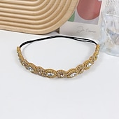economico Accessori per acconciature-1 pezzi di strass in rilievo elastico della fascia gioiello fasce fascia dei capelli della perla perline di cristallo delle donne avvolgere la testa delle ragazze della signora accessori dei monili