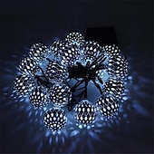 abordables Guirlandes solaires-Guirlande lumineuse solaire marocaine élégante pour réception de mariage, guirlande lumineuse à LED en forme de globe, éclairage d&#039;extérieur étanche, 8 modes d&#039;éclairage, boule lumineuse étanche