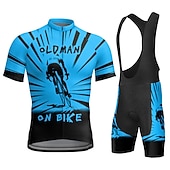 cheap Men&#039;s Clothing Sets-Men&#039;s Cycling Jersey with Bib Shorts Short Sleeve Mountain Bike MTB Road Bike Cycling Yellow Red Blue Graphic Bike Clothing Suit 3D Pad Breathable Quick Dry Back Pocket Polyester Spandex Sports