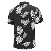 olcso Trópusi növények-Férfi Virágos Kókuszfa Busz Ing Hawaii ing Aloha ing Rövid ujjú Ing Térfogatcsökkenés Divat Utcai sikk Dizájn Szabadtéri Utca Hétköznapi Fekete Sárga Sötétkék S M L