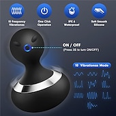 cheap Body Massager-Cordless Electric Handheld Massager with 10 Vibrations, Rechargeable Neck and Body Massager – Black