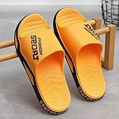 abordables Sandales décontractées-sandales à enfiler sportives pour hommes | pantoufles confortables et légères à enfiler pour une tenue décontractée, au bord de la piscine ou à la plage – conception respirante à bout ouvert avec imprimé lettre tendance