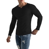 preiswerte Geripptes Strick-T-Shirt-Herren T Shirt Geripptes Strick-T-Shirt T-Shirt Langarmshirt Langarm V Ausschnitt Sommer Einfach Grubenstreifen Mode Designer Basic Stricken Urlaub Straße Ausgehen Schwarz Weiß Rosa Top T-Shirt für