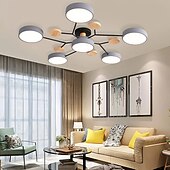 Χαμηλού Κόστους Φώτα Οροφής με Dimmer-led φωτιστικό οροφής ρυθμιζόμενο μοναδικό σχέδιο σπούτνικ ξύλο 4/5/6/7 κεφαλές 35&quot;/43&quot; led πολυέλαιος κατάλληλος για τραπεζαρία σαλόνι και κουζίνα 110-240v
