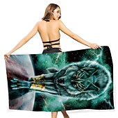 cheap Beach Towel Sets-1PC Beach Swimming Towels Tiger Lion Wolf Cartoon Animal Pattern Printing Folded Quick-Dry Soft Towels Home Decor Travel