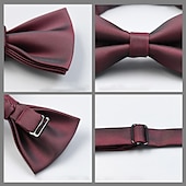 abordables Cravates &amp; noeuds papillons-Homme Noeud Papillon Cravates Nœud Pré-attaché Ajustable Noeud Plein Mariage Fête d&#039;anniversaire