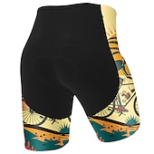 お買い得  メンズショートパンツ・タイツ・パンツ-男性用 グラフィック おかしい サイクリングショーツ バイク パッド入りショーツ ボトムズ マウンテンサイクリング ロードバイク スポーツ 3Dパッド 速乾性 吸汗性 高通気性 イエロー ピンク スパンデックス 衣類 サイクルウェア