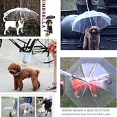 baratos Chapéus de Chuva-suprimentos para animais de estimação guarda-chuva de pelúcia cachorro pequeno guarda-chuva com coleira coleira de cachorro