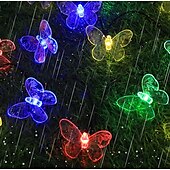 preiswerte Landschaftslichter-Solar-Lichterkette für die Gartendekoration – 5 m, 20 LEDs, Libelle und Schmetterling, wasserdichte Kranzlichter für den Rasen, Hochzeits- und Partydekoration