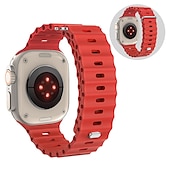 economico Cinturini per Apple Watch-Banda oceanica Compatibile con Cinturino dell&#039;Apple Watch 38mm 40mm 41mm 42mm 44mm 45mm 49mm Impermeabile Regolabili Donne Uomini Silicone Cinturino di ricambio per iwatch Series Ultra 8 7 6 5 4 3 2