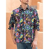 economico Cime-Retrò Vintage Anni &#039;70 Camicia Disco Floreale Paisley Per uomo Casual Quotidiano Parata dell&#039;Orgoglio Mese dell&#039;orgoglio Adulti Top Tutte le stagioni