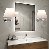 ieftine Aplici de Interior-lumina de vanitate oglindă cu led lampă frontală impermeabilă ip20 țesătură de fier led lumini de baie peste oglindă corpuri de iluminat de perete negru pentru baie dormitor dulap living