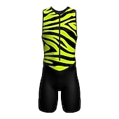 preiswerte Herrenbekleidungs-Sets-Herren Triathlonanzug Ärmellos Triathlon Silber Hellgelb Schwarz / Orange Graphic Fahhrad Lycra Sport Graphic Bekleidung