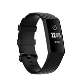 Недорогие Ремешки для часов Fitbit-Умный ремешок для часов для Фитбит Charge 4 / Charge 3 / Charge 3SE Мягкий силикон Умные часы Ремень Металлическая застежка Регулируется Дышащий Спортивный ремешок Замена Браслет