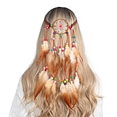 billige Tilbehør til hårstyling-boho stil fjær hårbånd påfugl fjær hodebånd indisk håndvevd fjær hodeplagg hårtilbehør