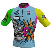 voordelige Heren shirts-Voor heren Wielrenshirt Korte mouw Fietsen Shirt Kleding Bovenlichaam met 3 achterzakken Fietsen Ademend Sneldrogend Achterzak Zilver Donker Grijs Paars Grafisch Sport Kleding