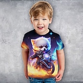 cheap Boy&#039;s 3D Animals-Boys 3D Cartoon Dinosaur T shirt Tee Short Sleeve 3D Print Summer Spring Active Sports Fashion Kids 3-12 Years Outdoor Casual Daily Regular Fit