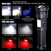Недорогие Фонари-USB-фонарик с черным светом - белый/ультрафиолетовый/красный тактический фонарь с магнитным основанием для кемпинга, охоты и обнаружения мочи домашних животных
