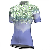 cheap Women's Jerseys-Women's Cycling Jersey Graphic Floral Botanical Short Sleeve Bike Jersey Top with 3 Rear Pockets Mountain Bike MTB Road Bike Cycling Quick Dry Reflective Strips Back Pocket Moisture Wicking Sports